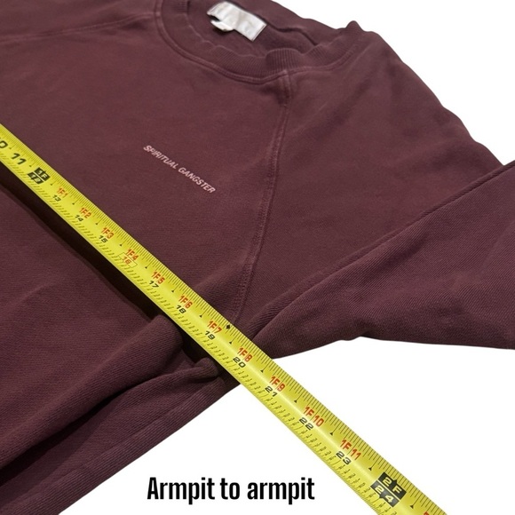 Spiritual Gangster Be The Light Bridget Raglan Pullover Color Washed Wine Size S - Picture 8 of 9